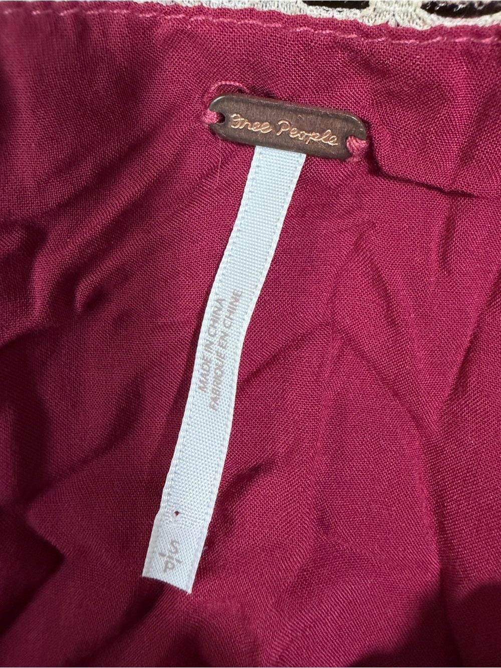 Free people cottagecore delfina lace collar mini dress maroon size small - Picture 4 of 4
